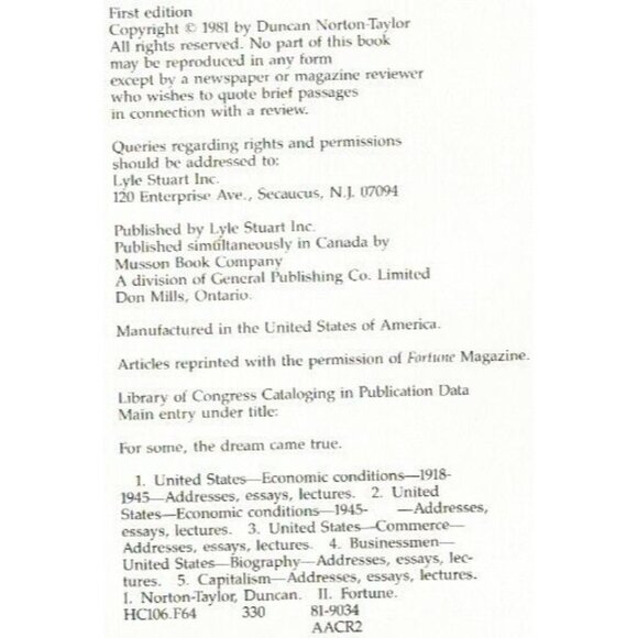 For Some, The Dream Came True, Taylor Norton 1981 1st ED Hardcover Very Good Con - Picture 2 of 3